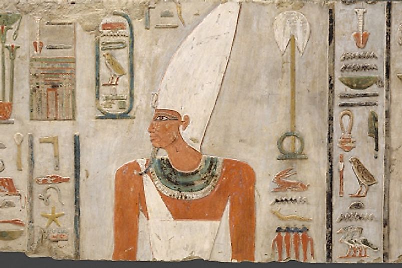 Relief of 11th Dynasty Pharaoh Mentuhotep II, who commenced the Middle Kingdom Period and revived Pharaoh worship, from his burial temple at Deir el-Bahari.