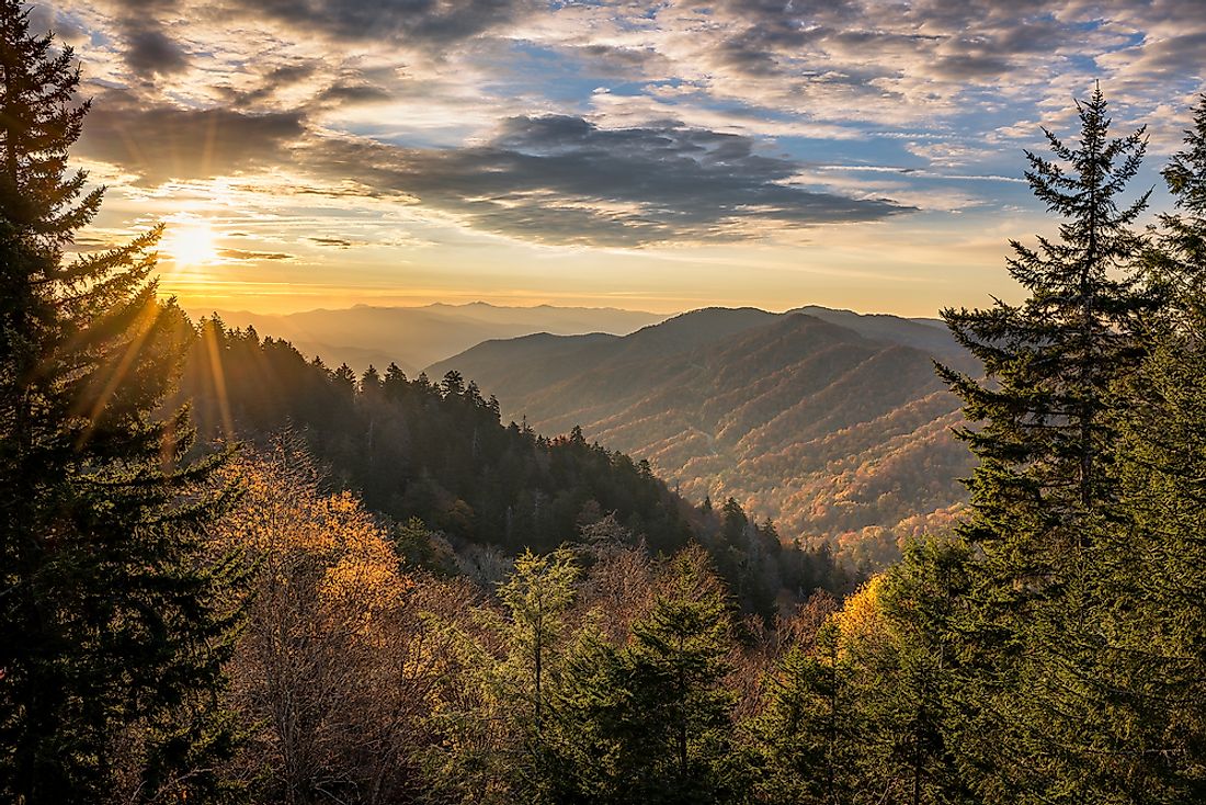 Sunrise in the Smoky Mountains. 