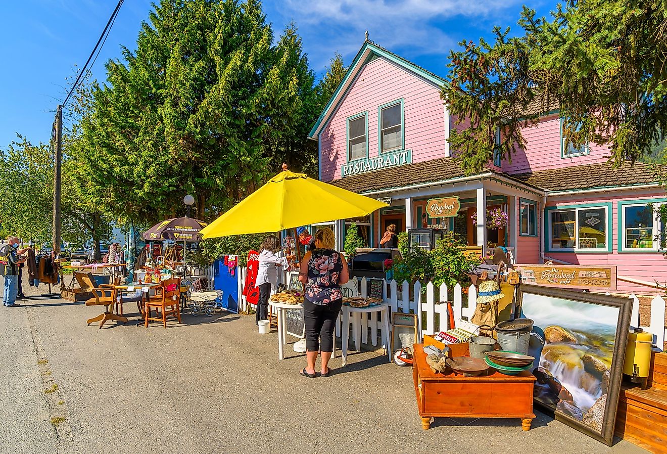 Antique sale in Kaslo, British Columbia. Image credit Kirk Fisher via Shutterstock
