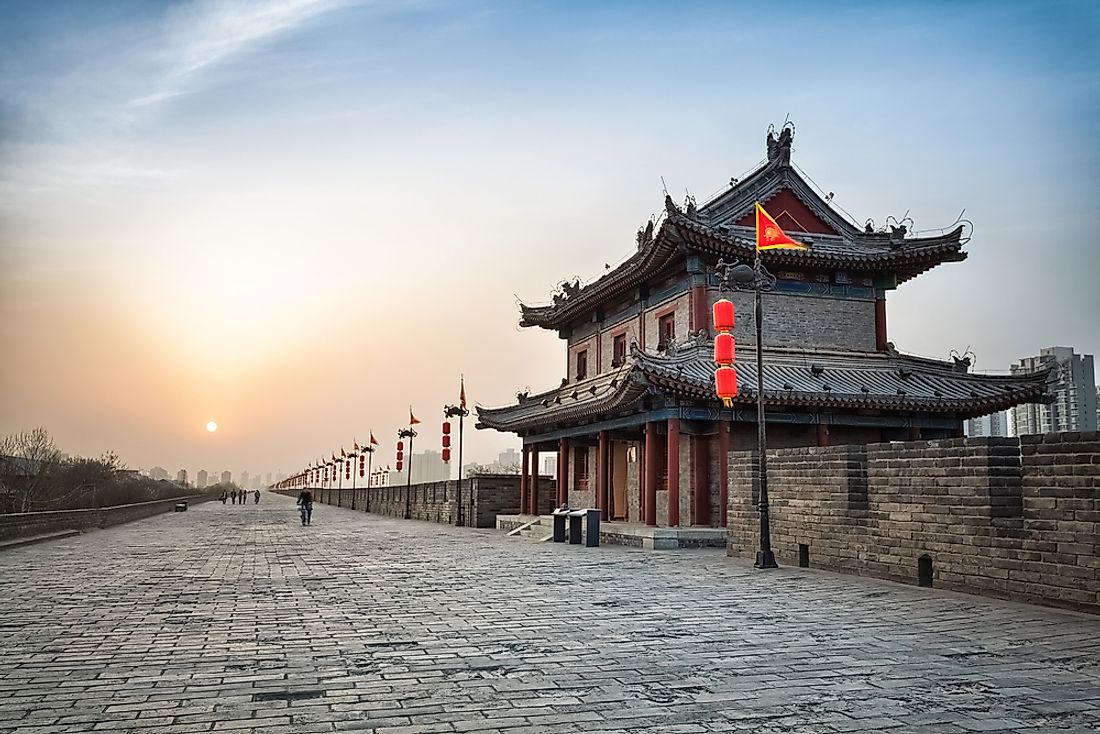 The city walls of Xi'an, one of the ancient cities of China. 