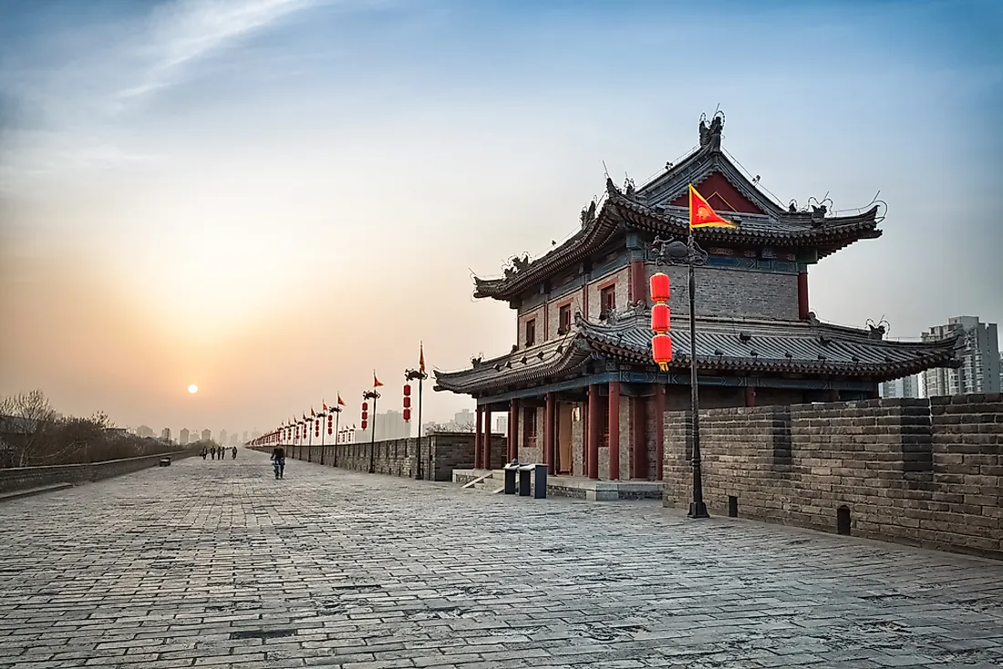 The city walls of Xi'an, one of the ancient cities of China. 