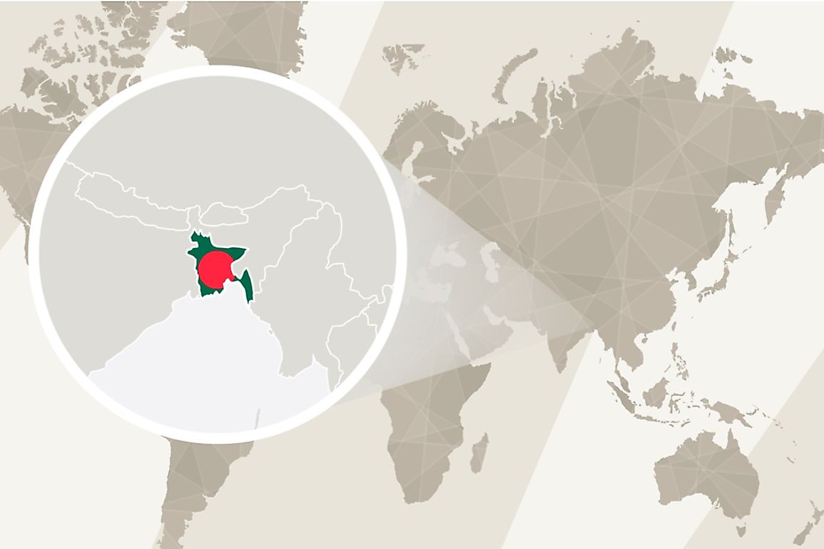 Bangladesh is bordered by India, Burma, and the Bay of Bengal.