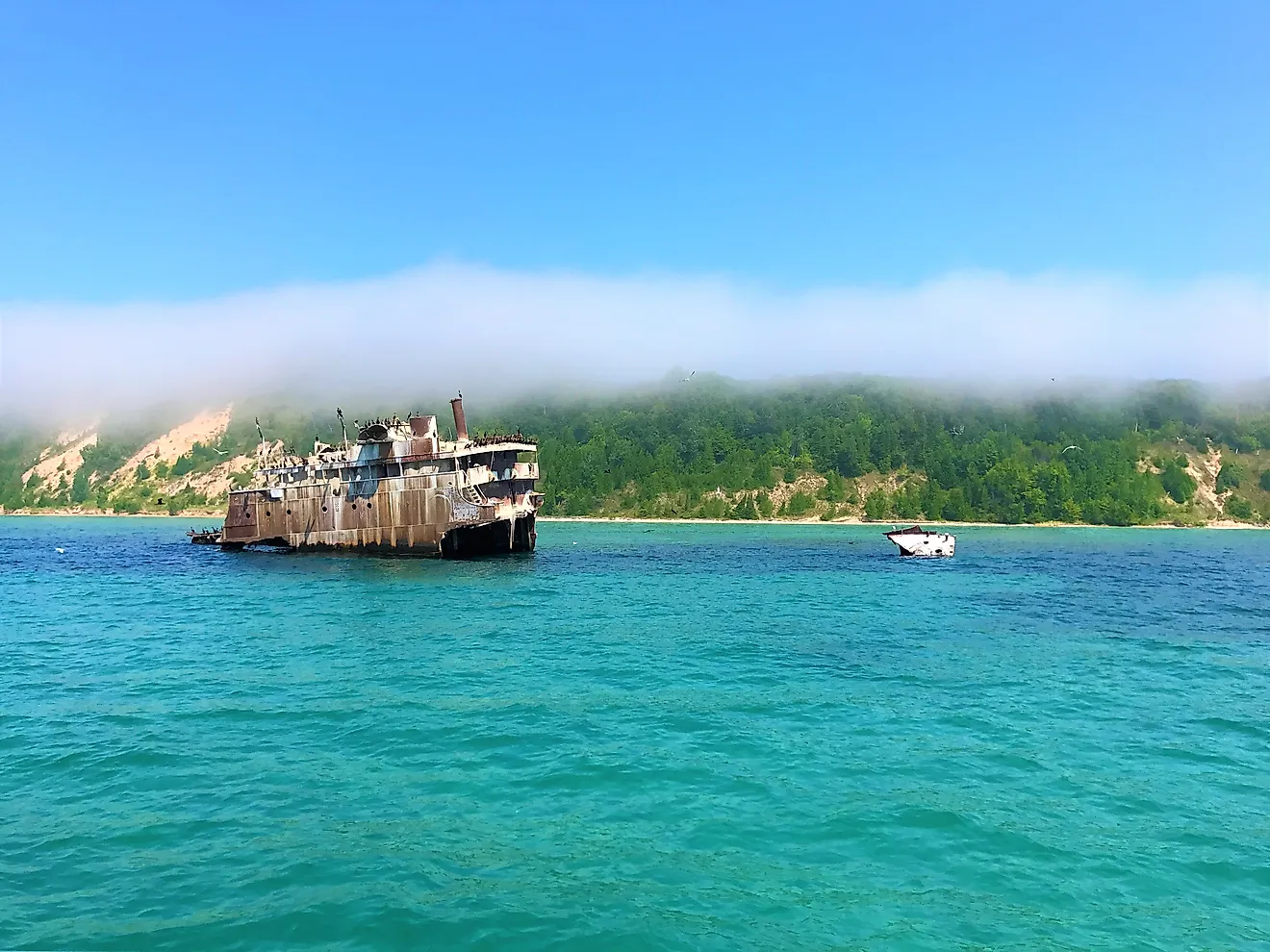 Shipwreck of the Francisco Morazan off the southern shore of South Manitou Island on Lake Michigan