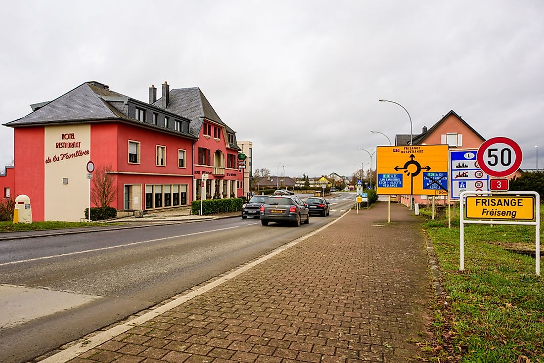 The border between France and Luxembourg. Editorial credit: CIW1 / Shutterstock.com.