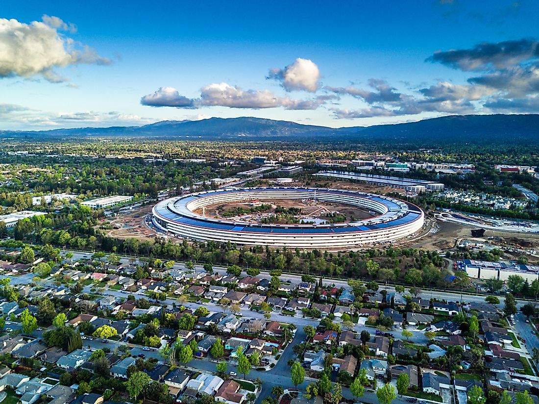 Apple Campus in Cupertino, CA. Editorial credit: Uladzik Kryhin / Shutterstock.com