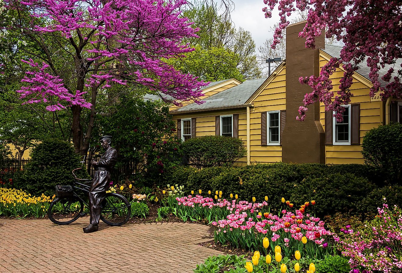 Tulip Time Festival Parade of Pella's Dutch community, a festival dedicated to the citizens who immigrated from the Netherlands to America. Image credit: yosmoes815 via Shutterstock.