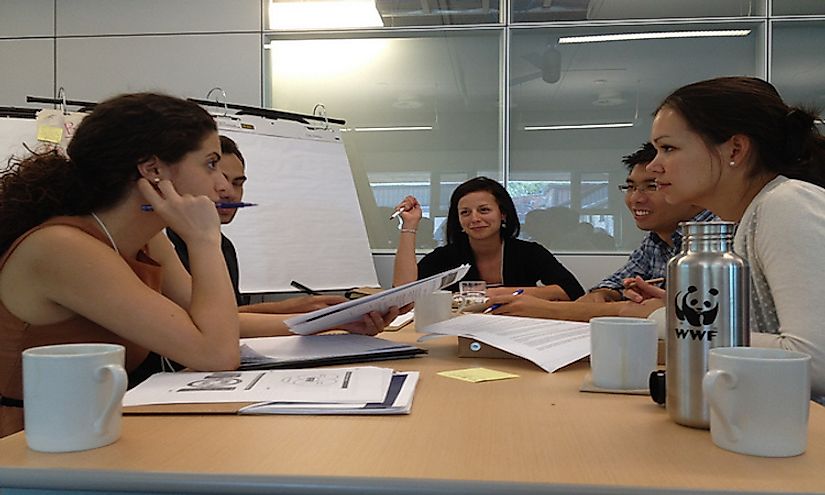 MBA students participating in a workshop in Toronto, Canada to embed sustainability in their work.