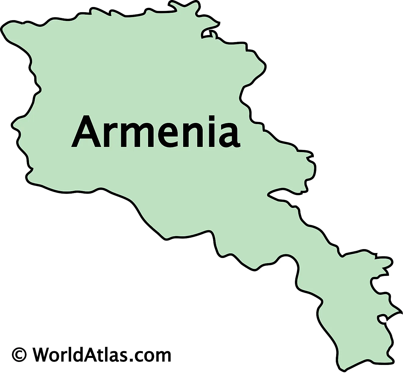 Mapa de contorno de Armenia