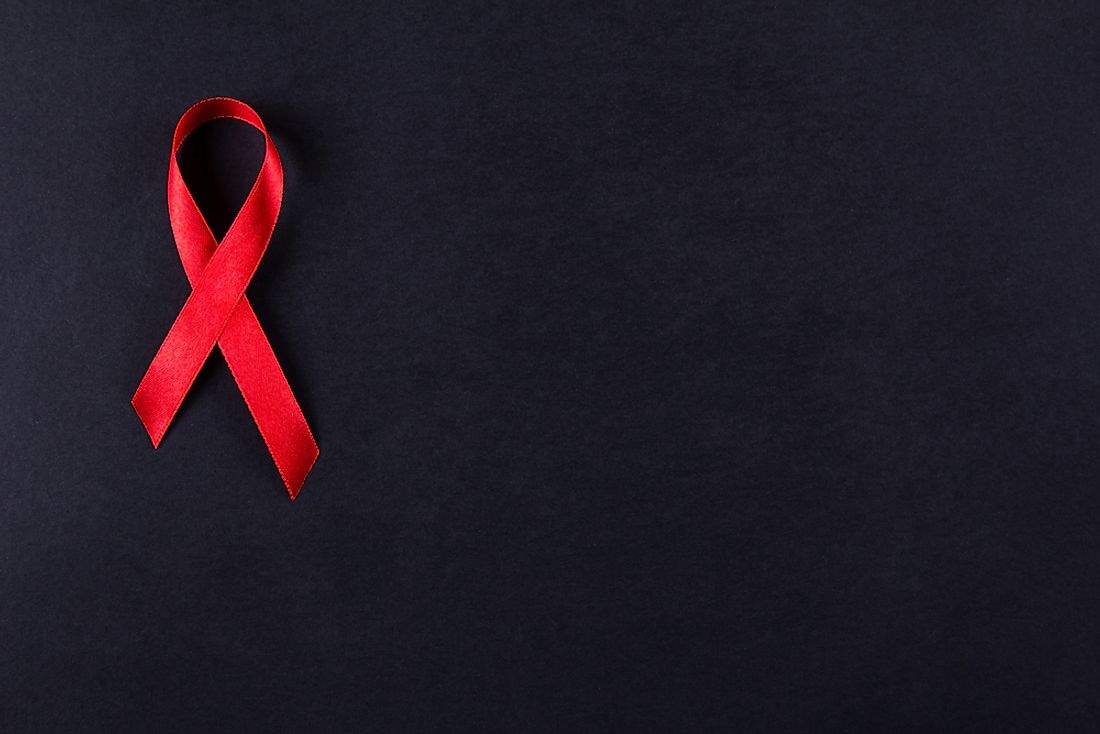 A red ribbon is a symbol of HIV/AIDS awareness. 