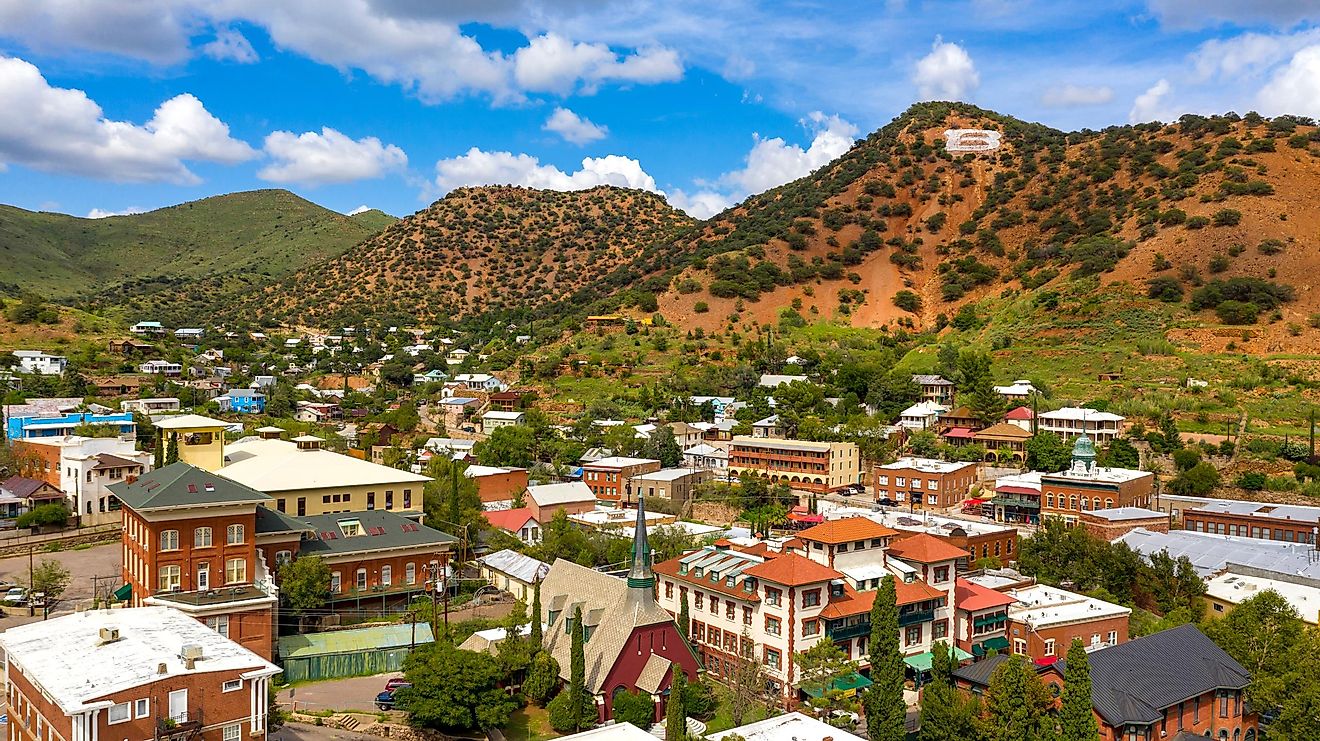 The beautiful mountain town of Bisbee in Arizona.
