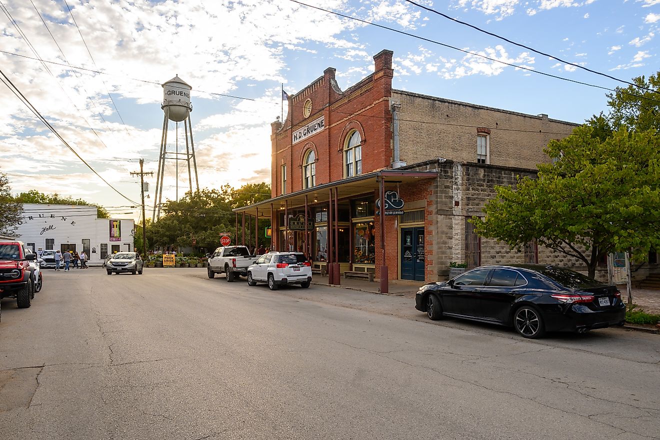 View of downtown Gruene in Texas. Editorial credit: Vivooo via Shutterstock.com