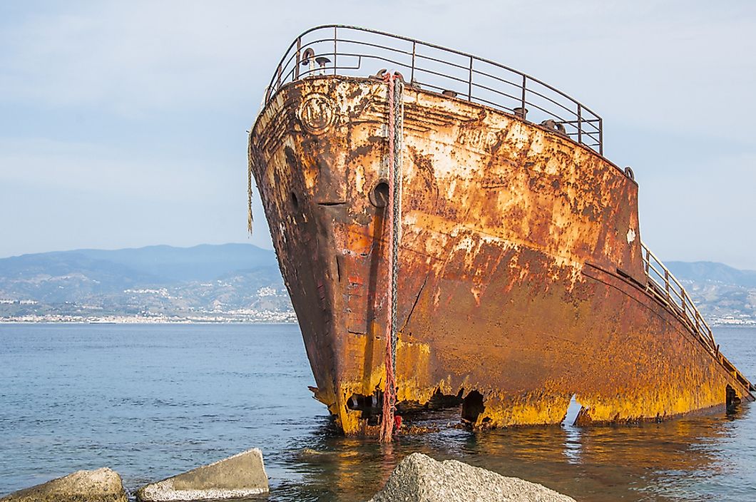Abandoned shipwreck.