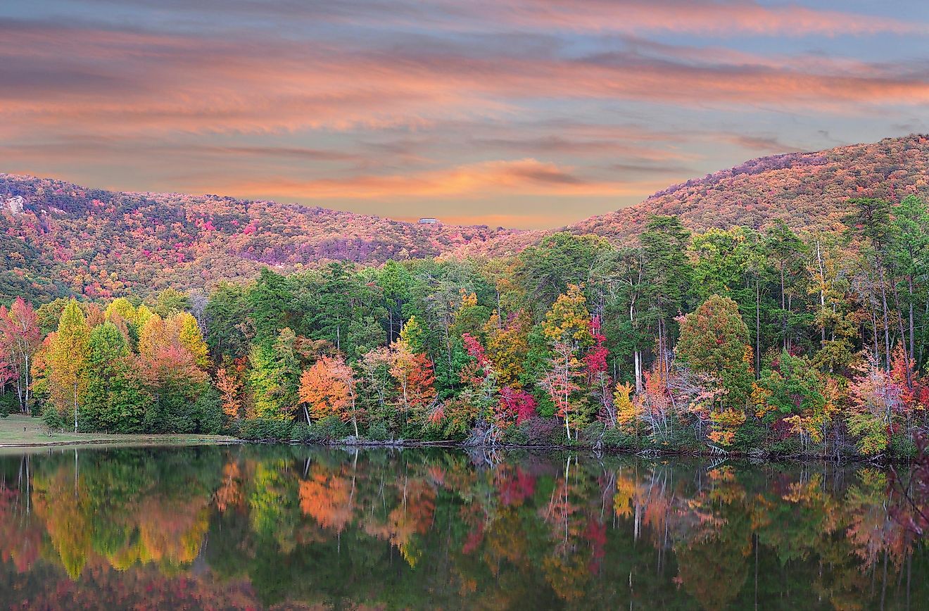 The lake at Cheaha State Park, Alabama.