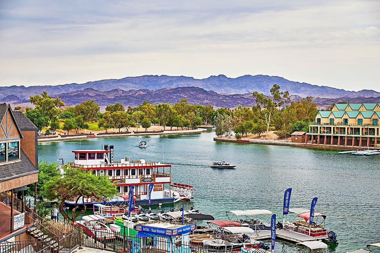 View of Lake Havasu, Arizona taken from the London Bridge, via Pamela Au / Shutterstock.com