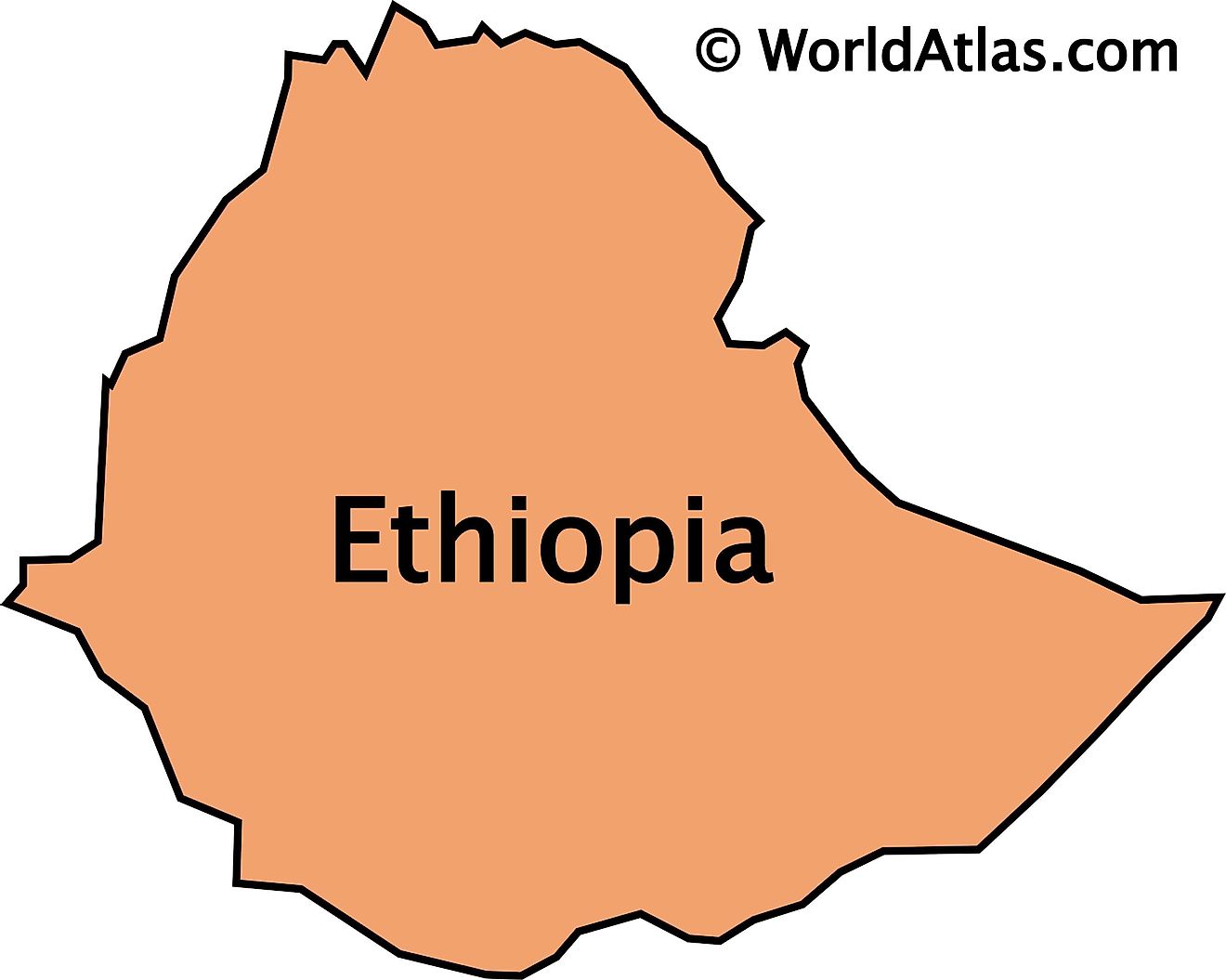 Mapa de contorno de Etiopía