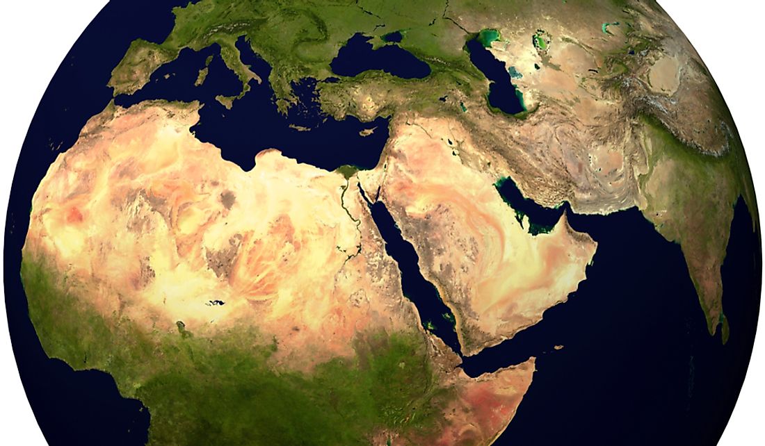 Parts of Southwest Asia, Southeastern Europe, and North Africa are known as the Near East and Middle East.