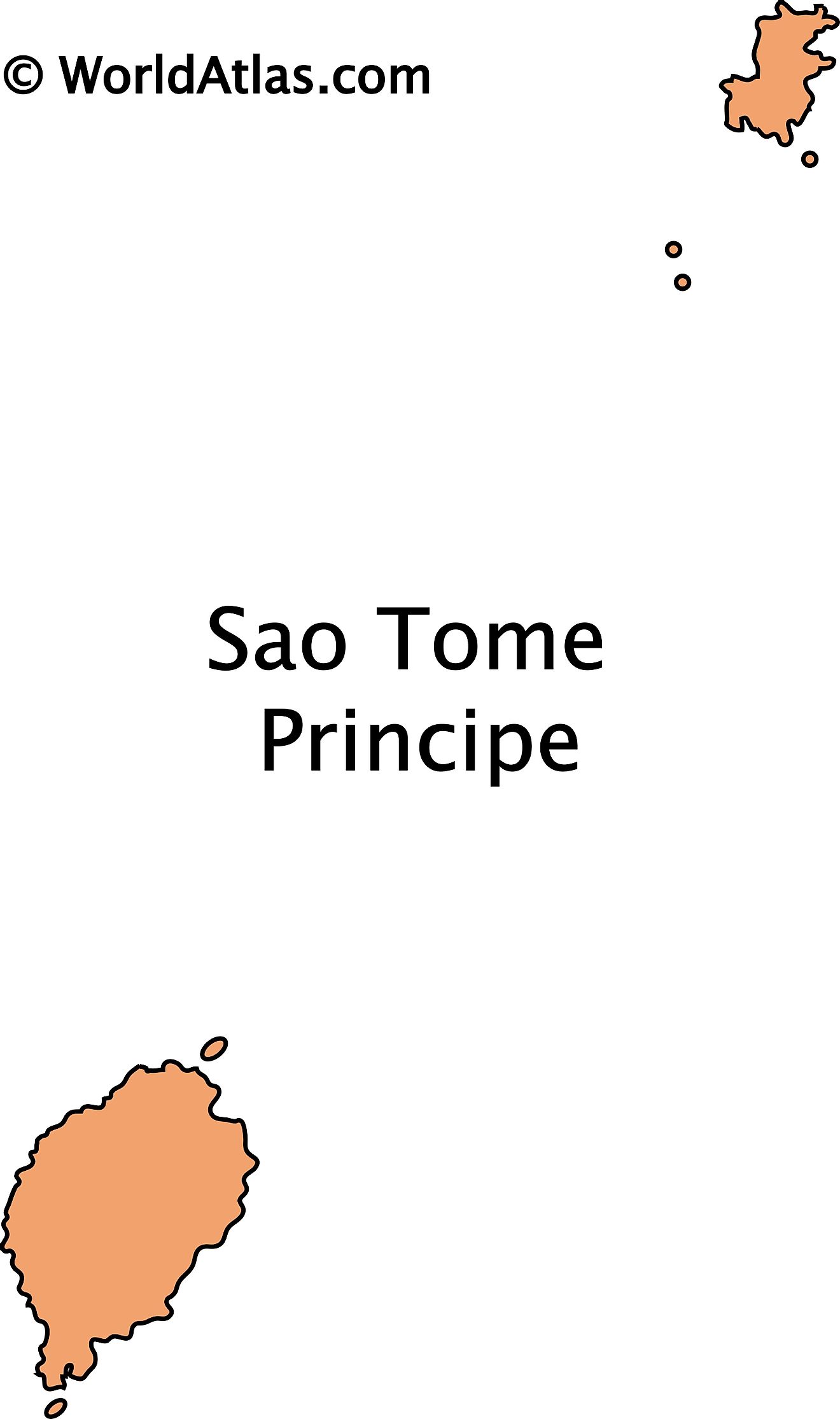 The Outline Map of Sao Tome and Principe