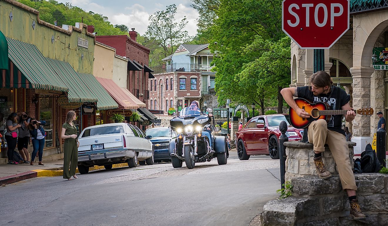 he charming downtown area of Eureka Springs, Arkansas. Image credit: shuttersv / Shutterstock.com