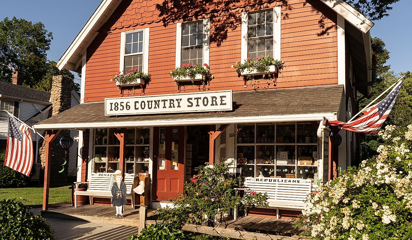 Popular tourist attaction, 1856 Country Store in Centerville, Cape Cod, Massachusetts. Editorial credit: Amy Lutz / Shutterstock.com