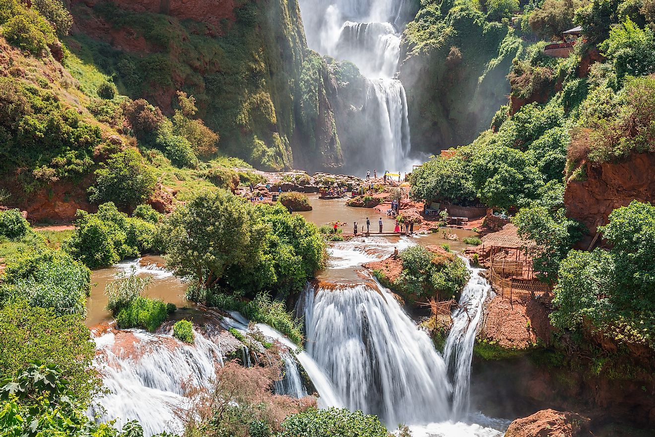 Ouzoud waterfalls, Grand Atlas in Morocco, is a multi-step waterfall. Image credit: Alberto Loyo/Shutterstock.com