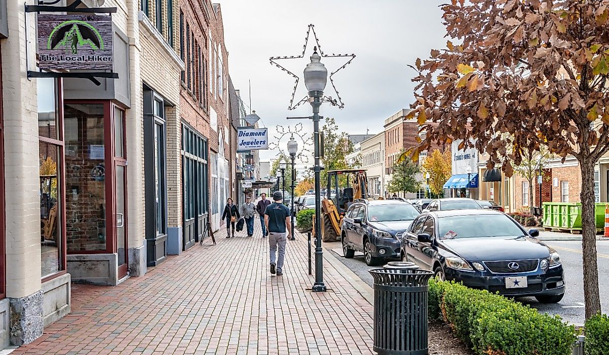 Main Street area downtown Spartanburg, South Carolina. Image credit Page Light Studios via Shutterstock
