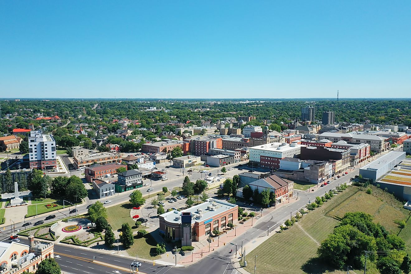Aerial view of Brantford, Ontario