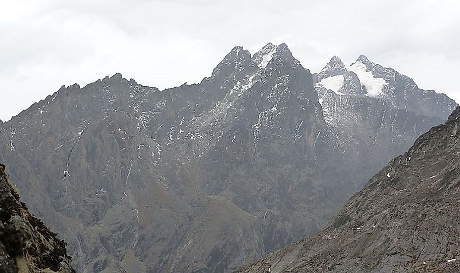 The major peaks of Mount Stanley.