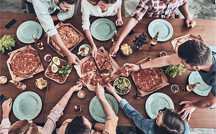 people having food at a table