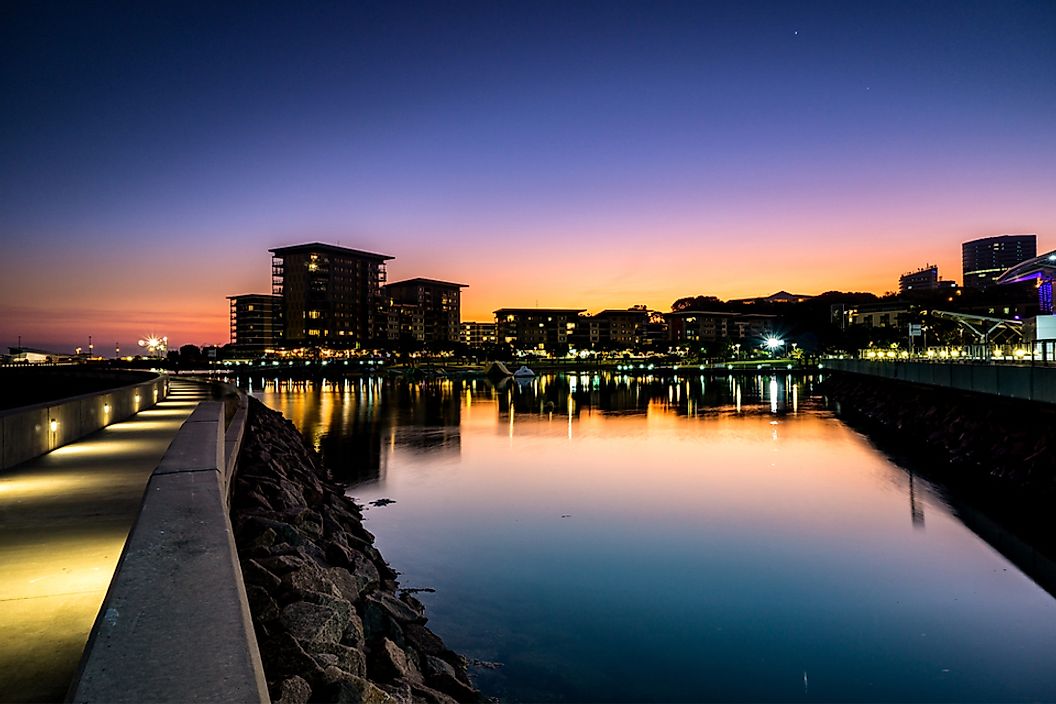 Darwin, Northern Territory, Australia at sunset.