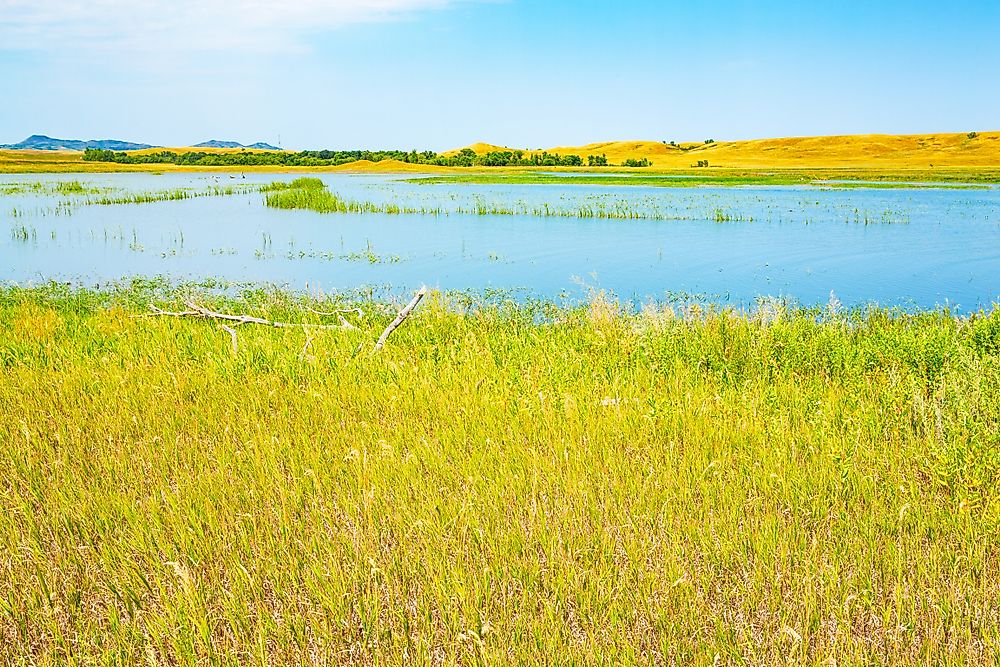 Lake Oahe, the largest lake in South Dakota. 