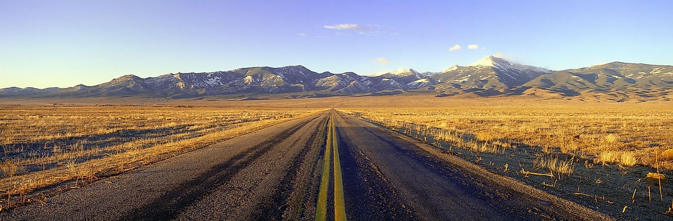 US Route 50, Road to Great Basin National Park, Nevada. Image credit: Joseph Sohm via Shutterstock