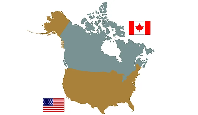 A map of Canada and the United States.