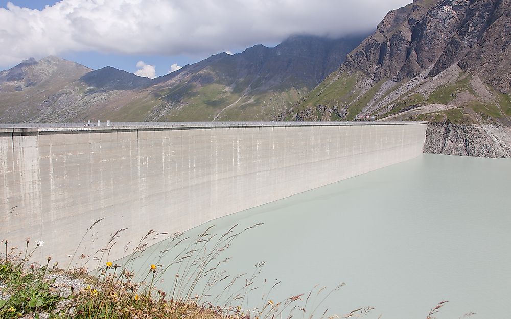 The Grande Dixence Dam located on Switzerland's Dixence River is the tallest gravity dam in the world. 