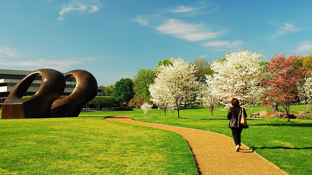 The Donald M Kendall Sculpture Garden at the PepsiCo Home Office. Editorial credit: James Kirkikis / Shutterstock.com.