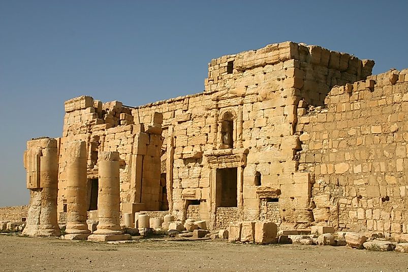 Ruins of the Temple of Baal (or Bel), a UNESCO World Heritage Site in Palmyra, Syria, shortly before they were destroyed by ISIS (ISIL) in August of 2015.