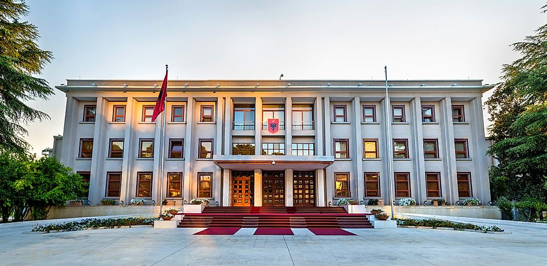 The Presidential Palace in Tirana. 