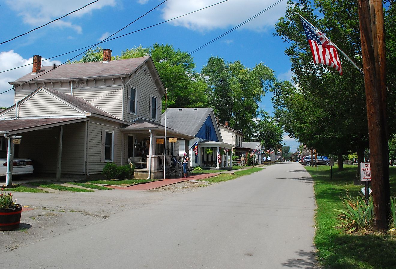 Historic street in Metamora, Indiana.