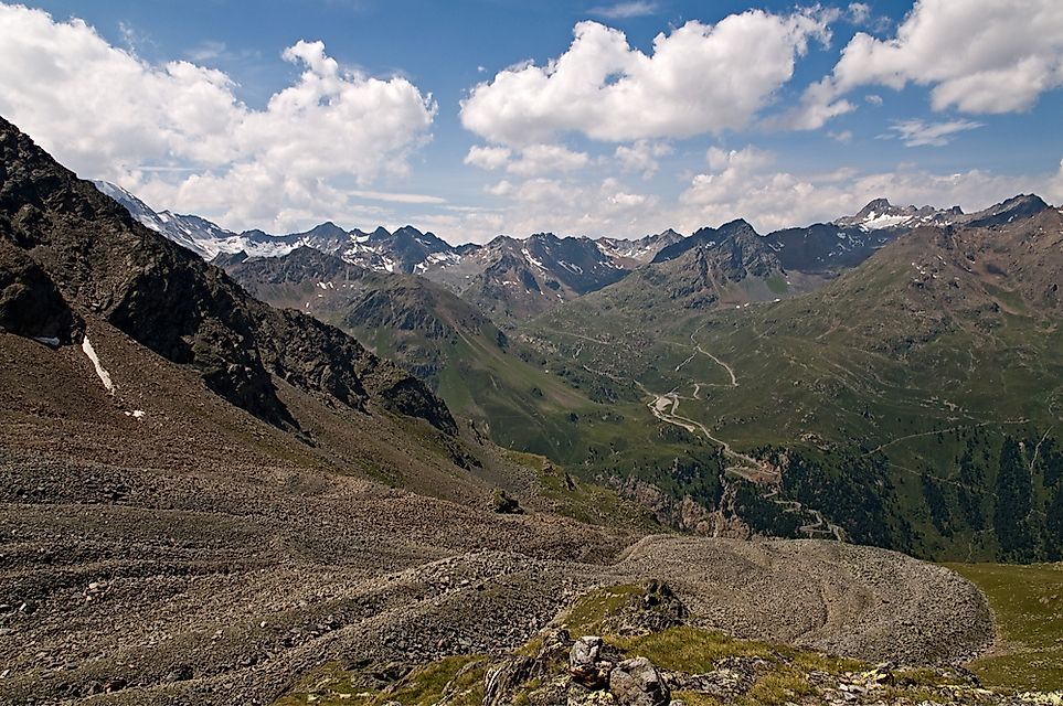 A rock glacier in the Ötztal Alps, Austria.