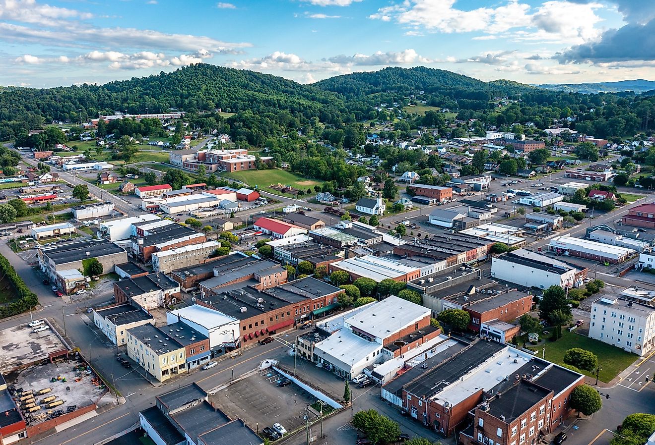 Aerial view of downtown Galax, Virginia. Image credit Kyle J Little via Shutterstock