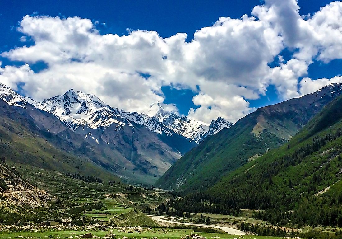 The village of Chitkul, known as the "Last Village," due to its location near the India-China border.