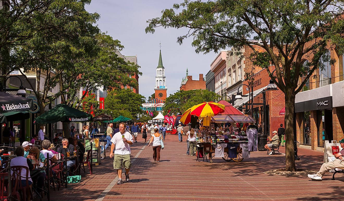 Church Street in Burlington. Rob Crandall / Shutterstock.com