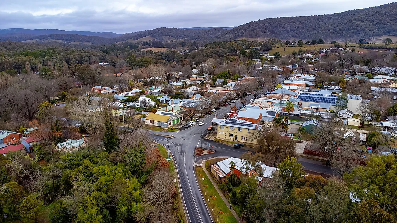 Aerial view of Yackandandah, Victoria, Australia. Image credit: Paul Harding 00 / Shutterstock.com.