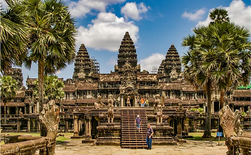 Angkor Wat in Cambodia is the largest religious monument in the world and a World heritage listed complex.