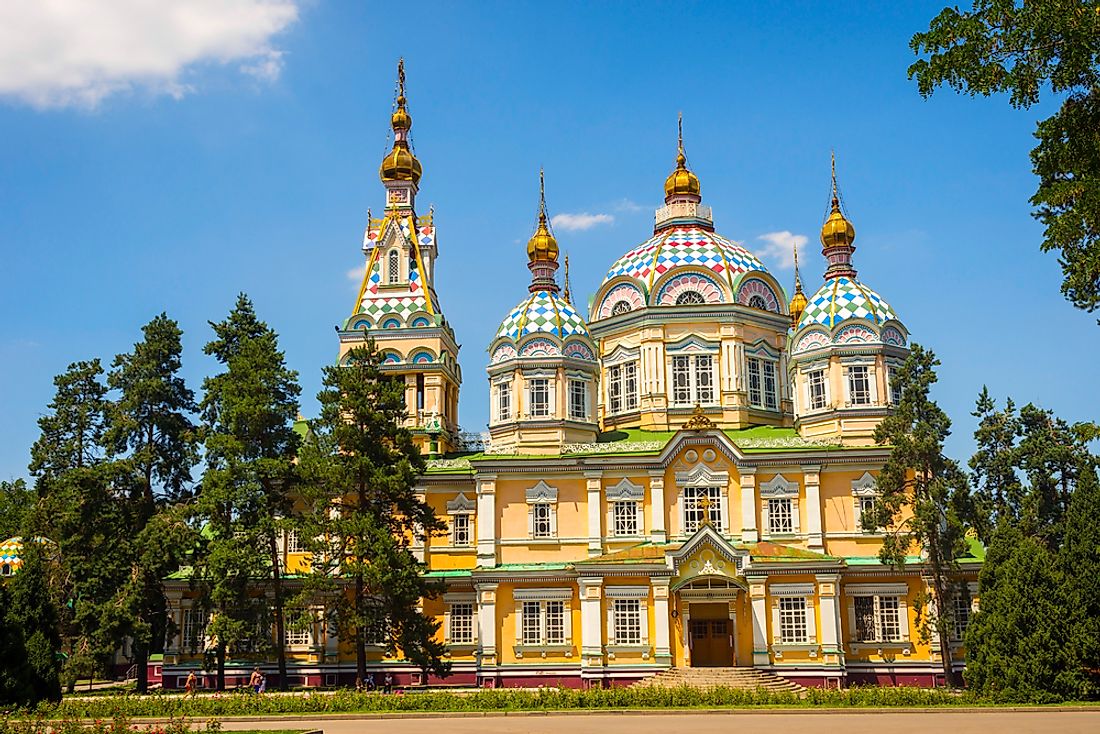 An Orthodox Cathedral in Almaty, Kazakhstan. 