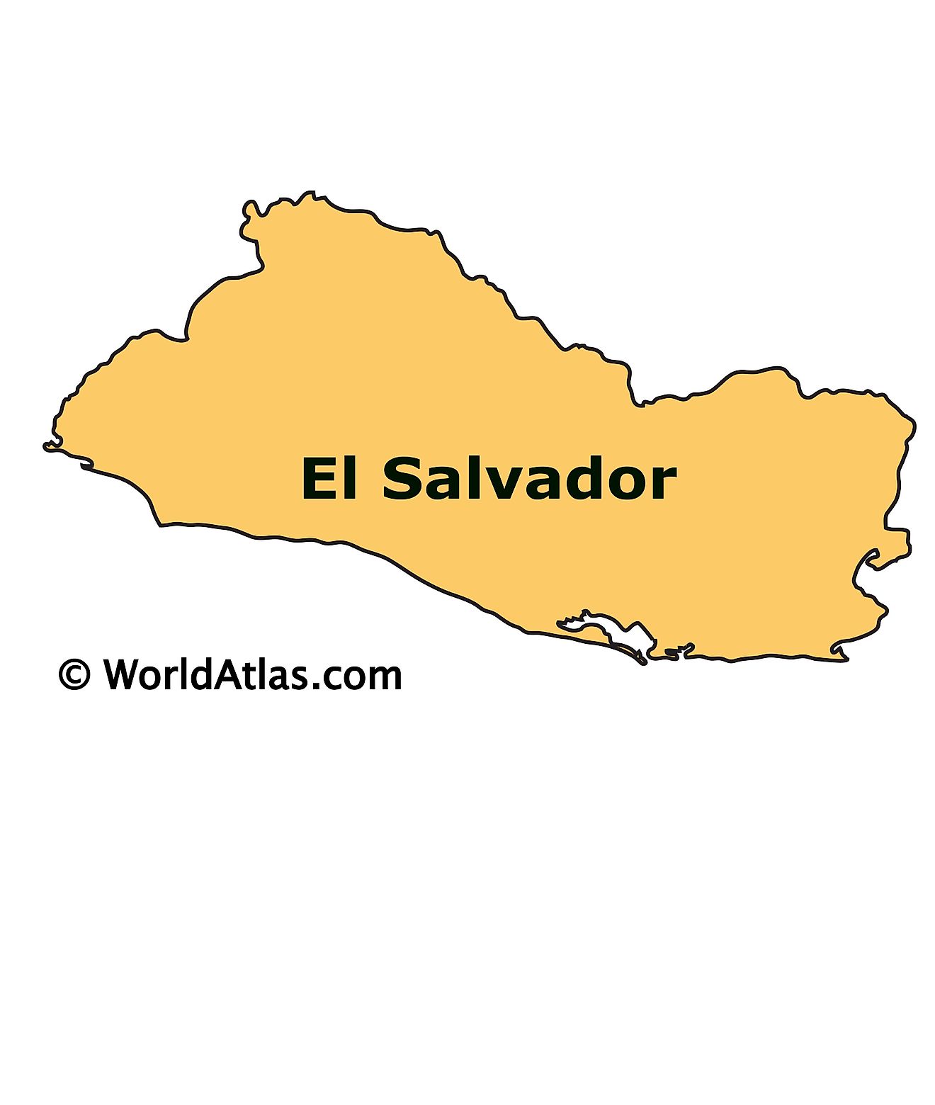 Outline Map of El Salvador