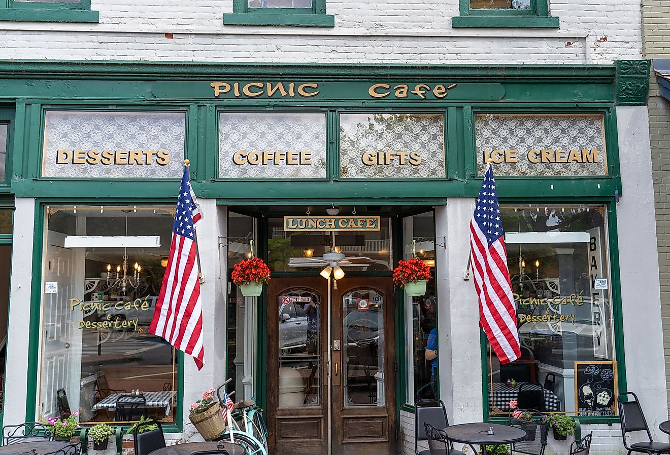 Historic cafe in Dahlonega, Georgia. Image credit Kyle J. Little via Shutterstock.com.