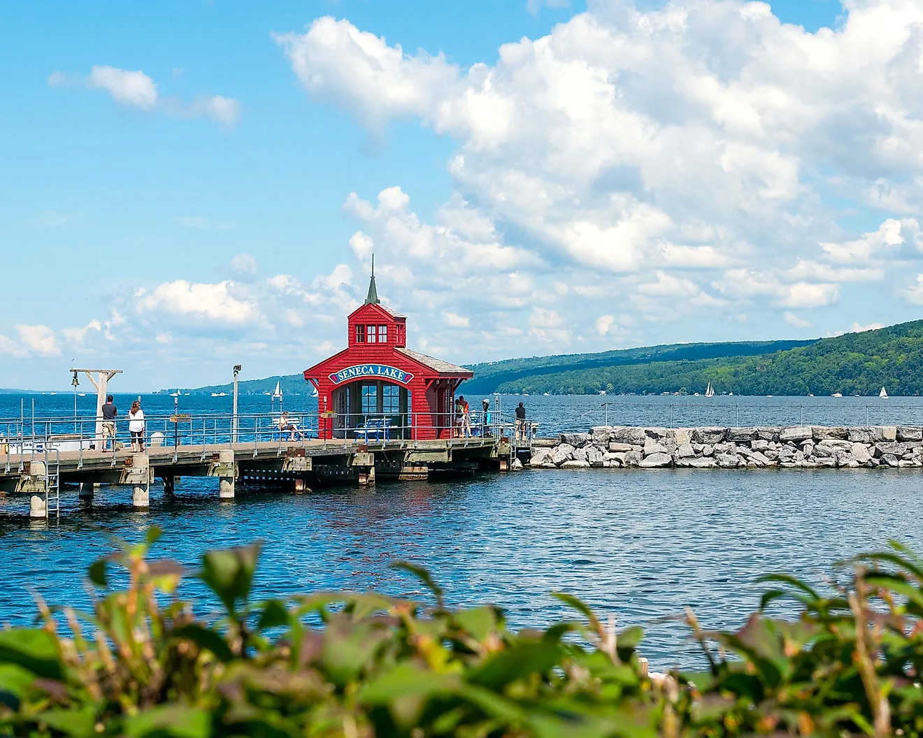 Pier House on Seneca Lake at Watkins Glen, New York.