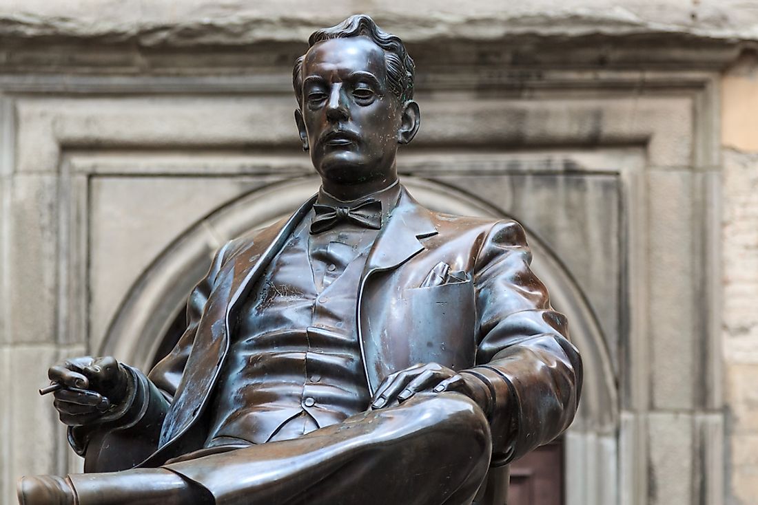 A statue of Giacomo Puccini in Italy. 