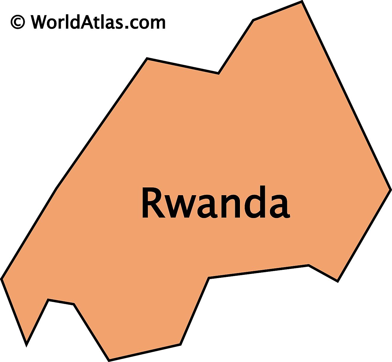 Mapa de contorno de Ruanda