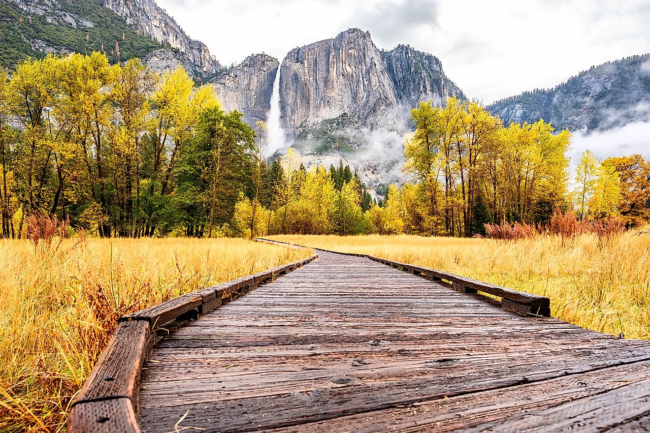 Yosemite Falls Trail in California.